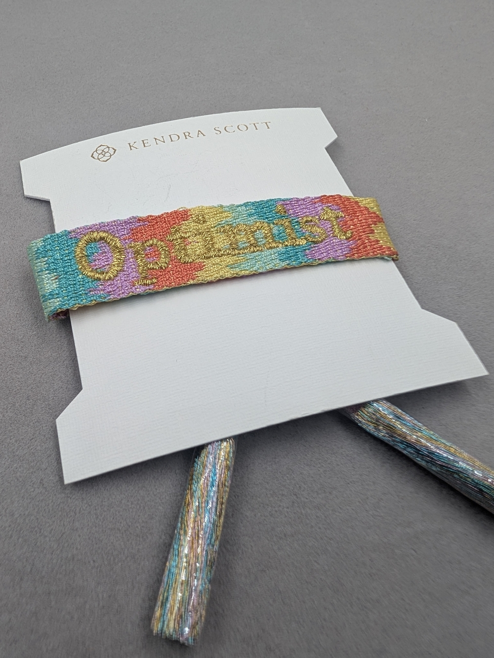 NWT Kendra Scott Pastel Woven "Optimist" Embroidered Friendship Bracelet 0022